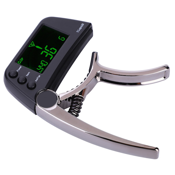 Meideal 2 i 1 TCapo20 Capo Tuner med LCD för gitarr bas(svart)