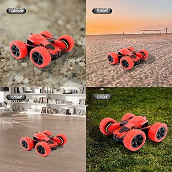 RC-autot Stunt Car Toy, Amicool 4WD 2.4Ghz Kaukosäädöllä Ohjattava Auto Kaksisuuntainen Kiertävä Ajoneuvo 360° Käännökset, Lasten Leikkiauto Pojille & Tytöille 4-7 Vuotiaille Syntymäpäiväksi