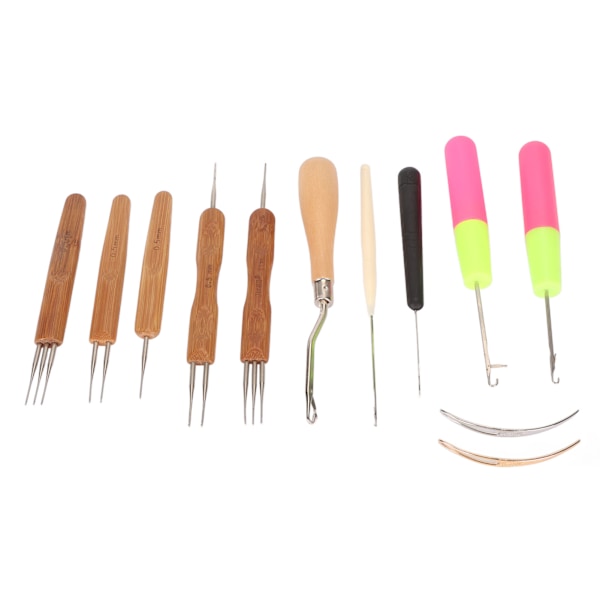 12 st Dreadlocks verktyg set Dreadlocks virknål Hår låsning verktyg kit för peruker hårförlängningar