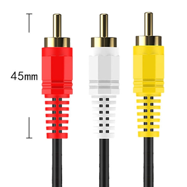 AV-kabel RCA-kontakt 3 färger hane till hane för Set Top Box DVD TV-anslutning PVC 15 meter