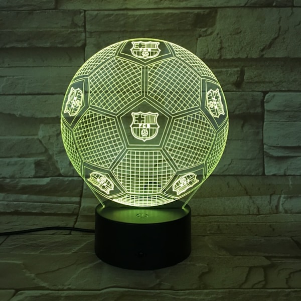 FC Barcelona USB 3D Anime Natlampe Atmosfærisk LED Bordlampe Julegaver til fodboldfans Dekorativ lampe til børneværelset