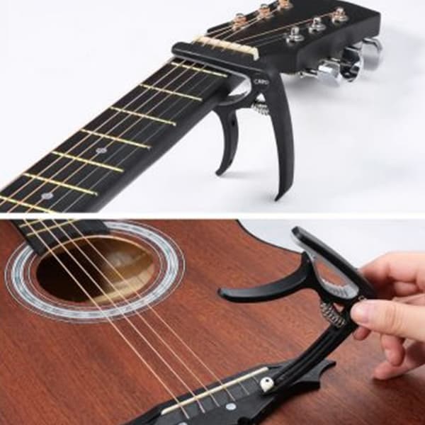 Gitarrtillbehör Kit Stämmare Strängar Byte Cutter Winder Capo Pins Picks Combo Verktyg