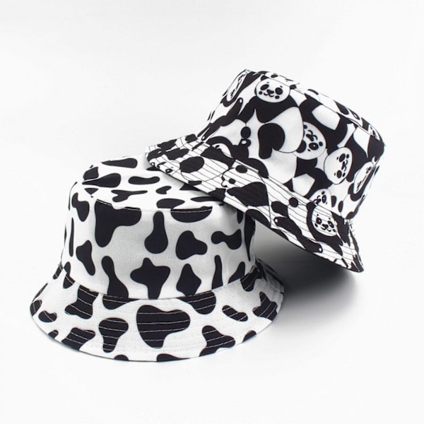 AVEKI Unisex Zebra-kuvioinen Kaksipuolinen Kääntyvä Bucket-hatti Kalastajamalli