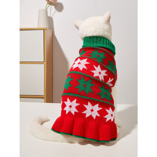 Hunde trøje kjole turtleneck hund pullover strik efterår vinter varm hund trøje sød (XS størrelse)