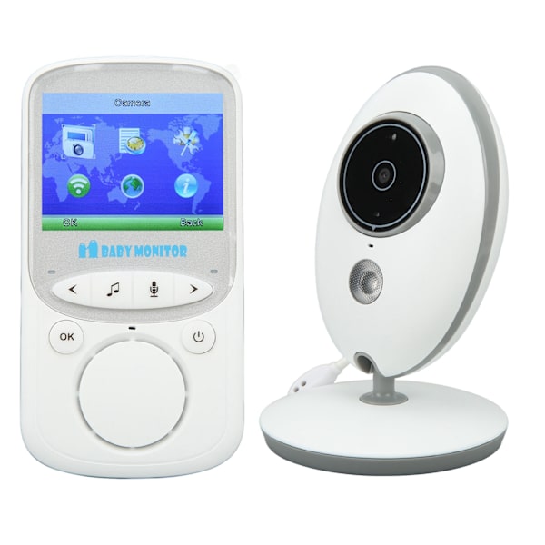 Trådlös babymonitor 2,4 tum fjärrvideo dubbelriktad intercom babykamera monitor för hem 100‑240V EU-kontakt
