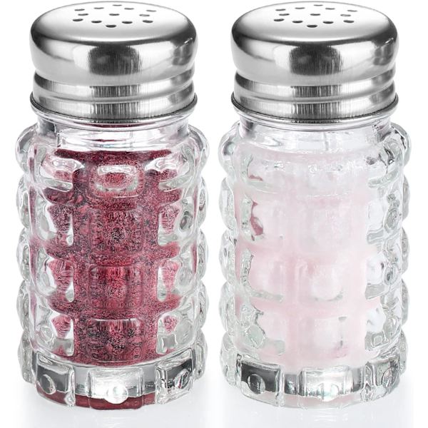 Glas Salt- og Peberkrydderisæt, Cylindrisk Saltkrydderisæt Red