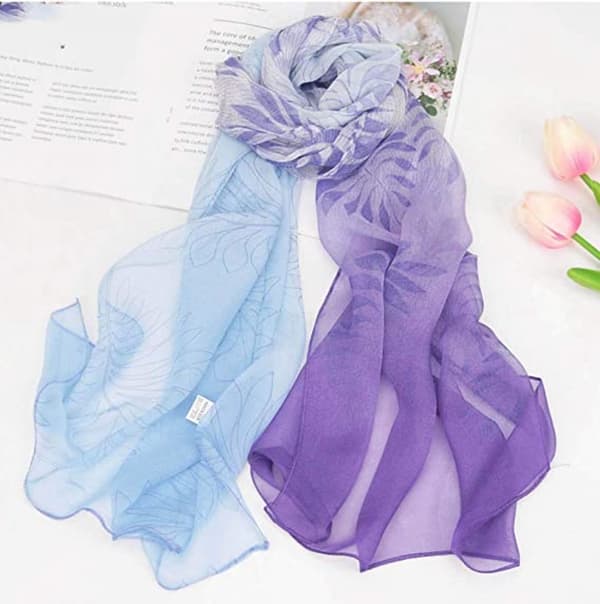 Lätta modehalsdukar för kvinnor, tryckta blommönster, sjal, wraps, B03