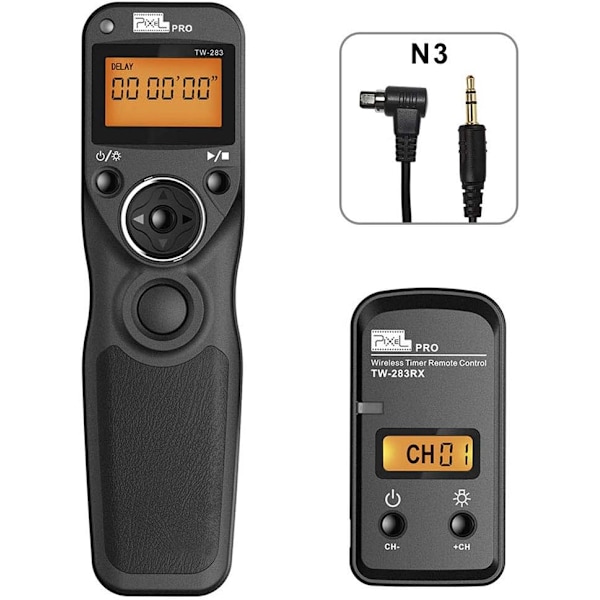 TW-283 N3 Trådløs udløserkabel Timer Fjernbetjening Kablet udløser Kompatibel til Canon eos 1D Mark III,5D Mark III,5DS,5DS R