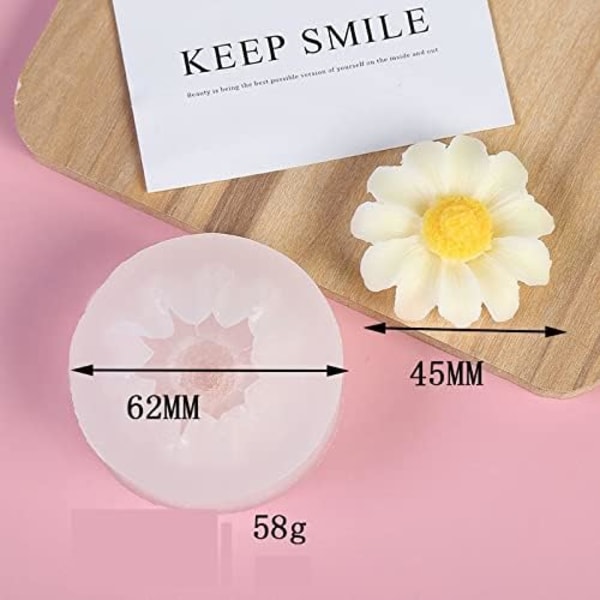 4 stk Daisy Harpiksform Daisy Form Blomsterform Smykke Harpiksstøbeforme Håndlavet Silikonform til Harpikslysfremstilling Former Craf daisy-4-pack