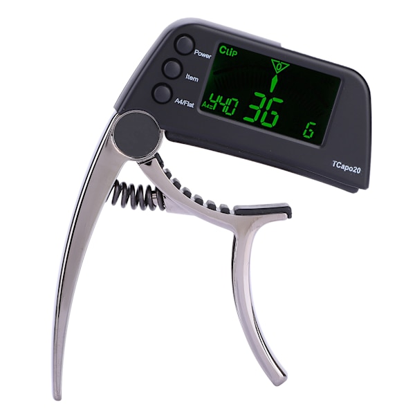 Meideal 2 i 1 TCapo20 Capo Tuner med LCD for Gitar Bass(Svart)
