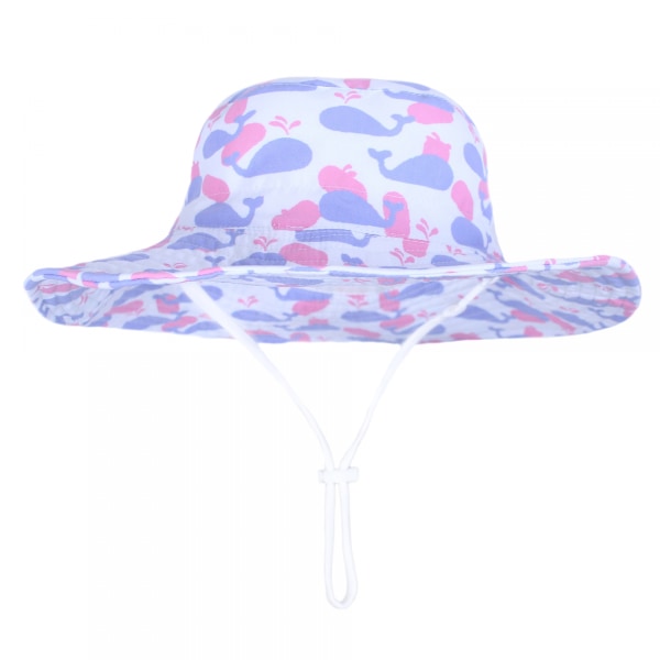 Barn Solhatt Flickor Bucket Hat Småbarn Strandhatt Bred Brätte Sommar Fiskehatt Justerbar Mössa för Flickor