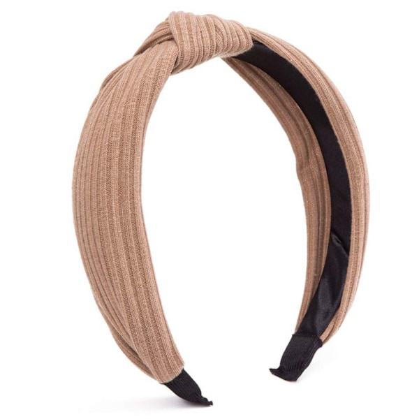1 st breda pannband för kvinnor knut turban pannband hårband elastiska hårbågar håraccessoarer för kvinnor och flickor---Khaki