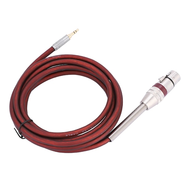 2,5 m 3,5 mm stereo-liitäntä XLR 3-napaiseen naarasmikrofoniliitäntään (ruskea)