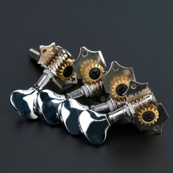 4 st/set Öppna Typ 2 Vänster 2 Höger Ukulele Strängknappar Ukulele Ersättningstillbehör (Silver)