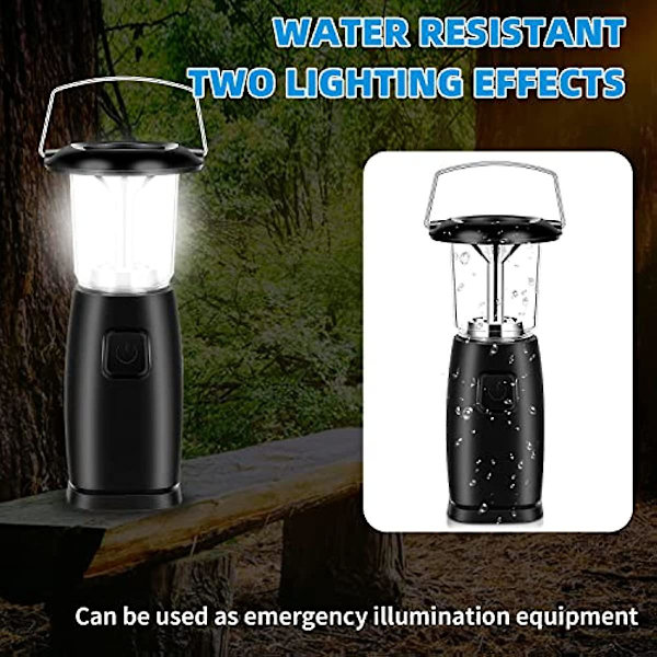 Elektriska campinglyktor 6 LED solhandvev dynamoljuslykta lampa vind upp lampa dynamotyrfackla camping