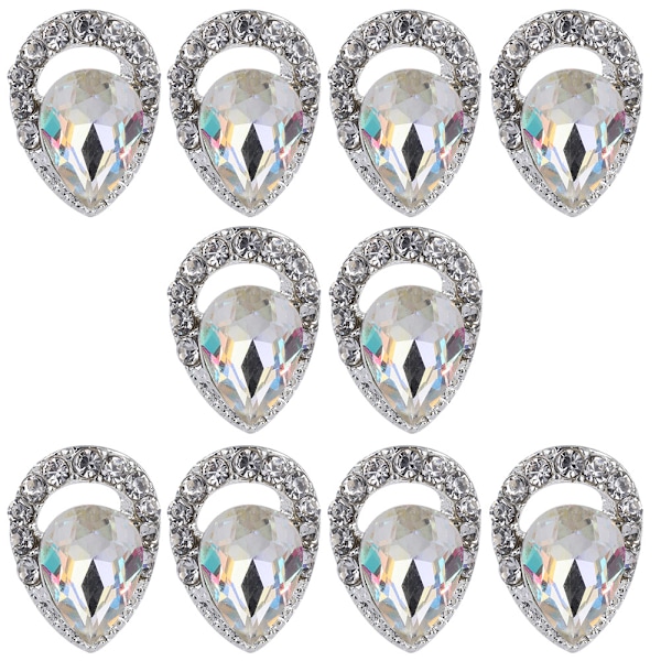 10 st Glitter Legering Rhinestones Manikyr Metall Vattendroppe Zirkon Nagelkonst Dekoration 12#279