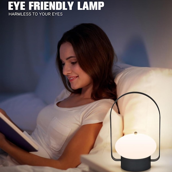 Trådløs Lantern Bordlampe LED, Bærbar Camping Lanternelykt Dimbar, Berøringslampe Oppladbar for Soverom, Utendørs, 3 Fargetemperaturer red