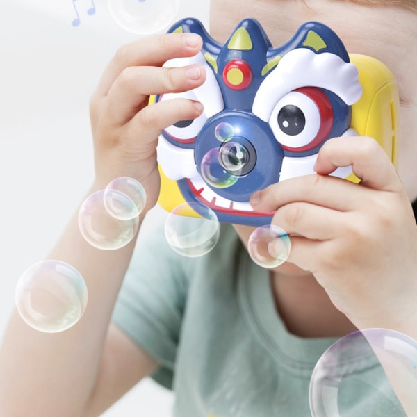 Automatisk bubbelblåsande kamera i nationell stil med musik - rolig och unik leksak för barn (rosa)