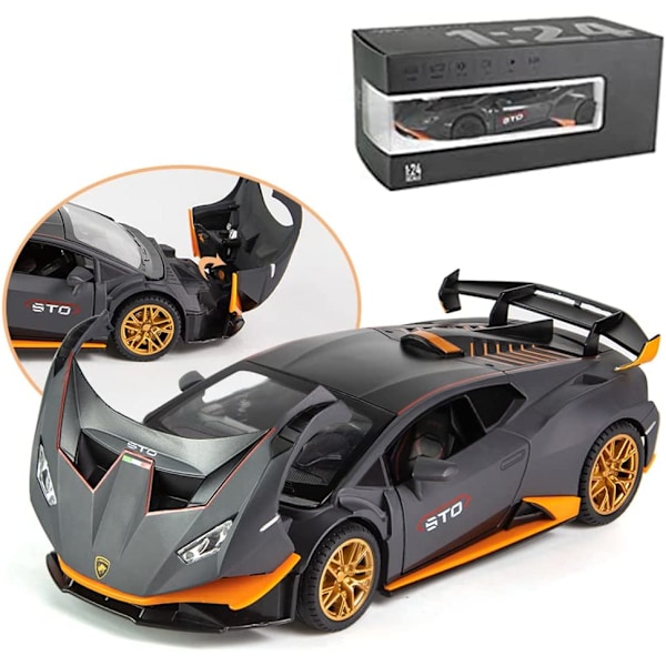 1:24 Mastojen Valettu Metalliautomalli Lamborghini Huracan STO 2021:lle, Vetoauto Malliauto Leikkikalu Lahja Lapsille 3-12 Vuotiaille