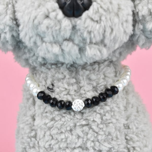 Husdjurens favorit diamantpärlhalsband Puppy Kitty Smycken - Sparkling Strass Katt Bröllopshalsband (svart)