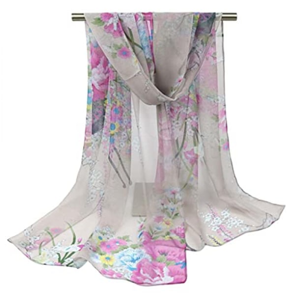 Lätta modehalsdukar för kvinnor, tryckta blommönster, sjal, wraps, A06