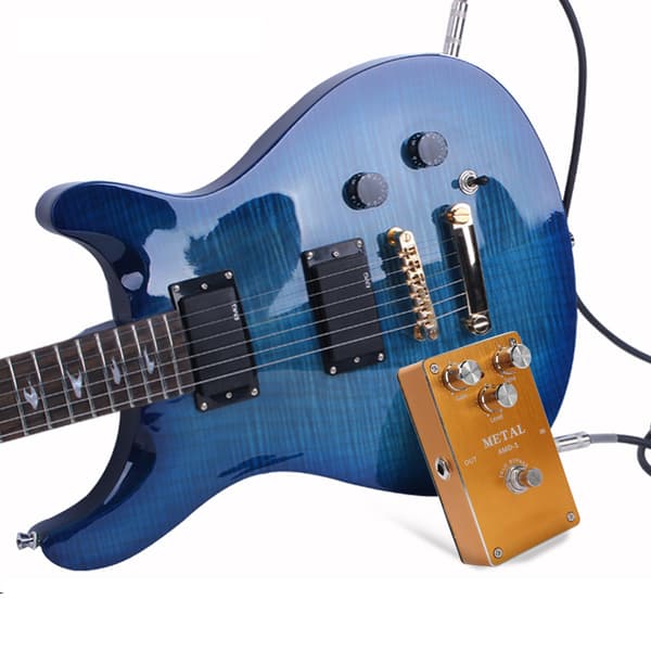 Metall Distortion Elektrisk Gitarr Effekt Pedal True Bypass Full Metal Skal