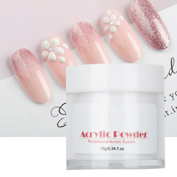 10g Akrylpulver 3D Tredimensionell Snidning Nagel Manikyr Kristallpulver Nagel Dekoration 03