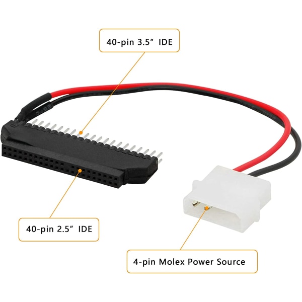2,5 til 3,5 IDE-adapter, bærbar 2,5-tommers til stasjonær 3,5-tommers IDE-harddiskadapterkonverter