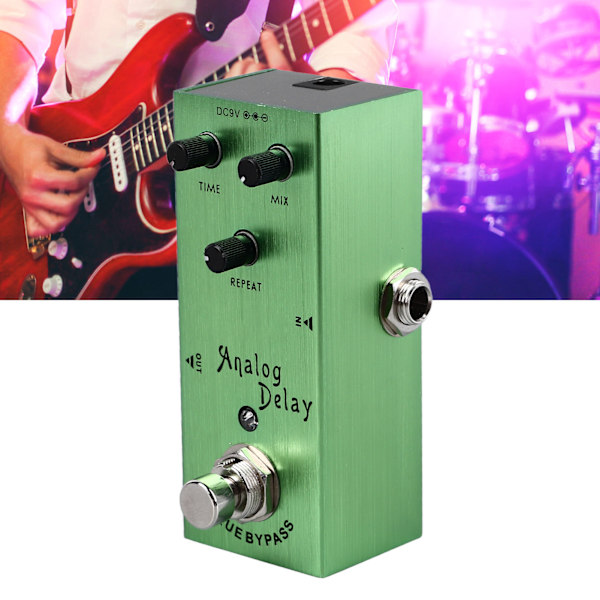 Gitarr Delay Effekt Pedal Multifunktion Rikt Timbre Analog Delay Elgitarr Effekt Pedal Ljusgrön