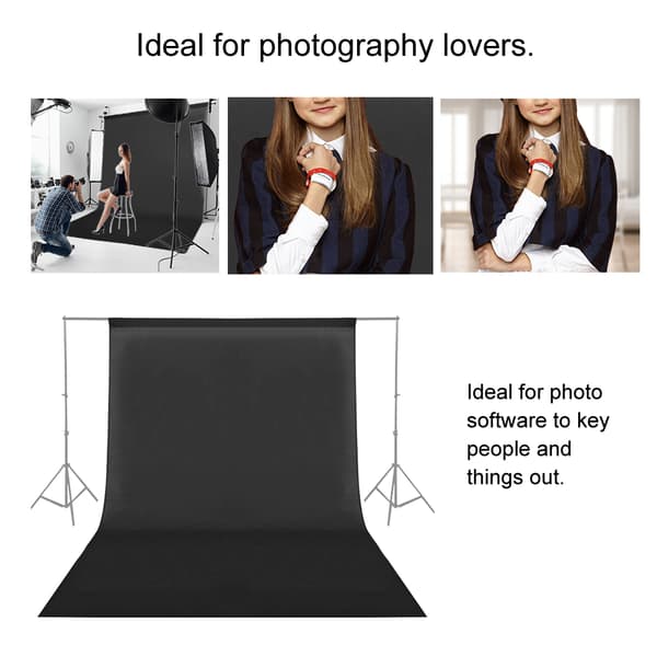 1,8*2,8m/5,9*9,2ft valokuvaus Chromakey taustakangas Studio puuvilla jalusta tausta musta