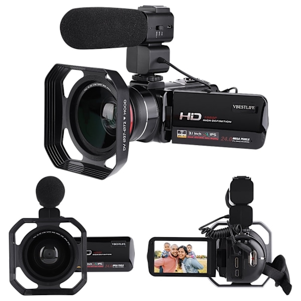 VBESTLIFE HDV Z20 3.0 tum IPS-skärm WIFI 16x digital zoom 1080P DV digitalkamera -