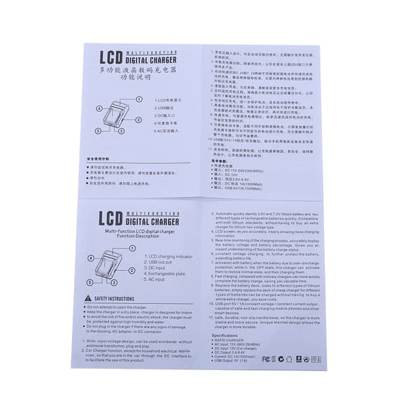 Digital LCD-oplader Batterioplader Standard til Canon LP-E6-serien