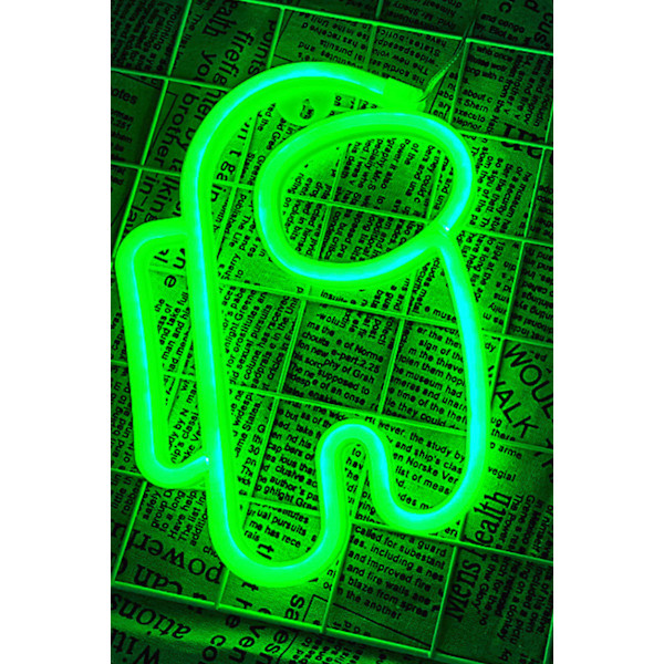 Alien Neon Skylt Ljus Astronaut Neon Skyltar USB eller Batteridriven för Barns Rum Sovrum Bar Restaurang Spelrum Jul (grön)