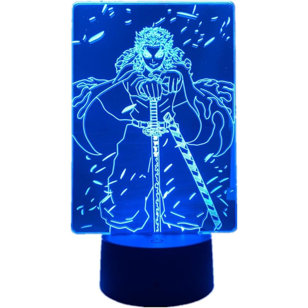 WJ Anime Lampe Rengoku Kyoujurou Figur 3D Led Illusion Natlys til Børns Soveværelse Dekoration Belysning Bedste Fødselsdagsfestival Gaver Spökklinga