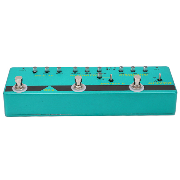 Gitarrpedal Multieffekt 5-i-1 Metall True Bypass Buffer för Elektrisk Bas BE-5 DC 9V