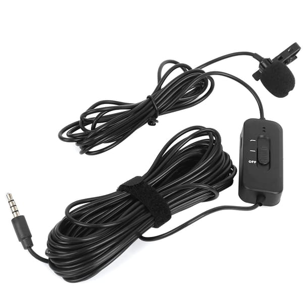 For OSMO ACTION kamera lade lydadapter 8m kabel Lavalier kondensatormikrofon