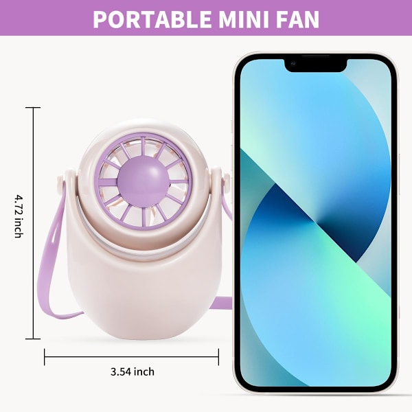 95° Säädettävä, USB Ladattava 2 Tuulennopeuden Mini Tuuletin Lapsille Tytöille Pojille Naisille Miehille Sisä- ja Ulkokäyttöön Matkustamiseen Kouluun pink