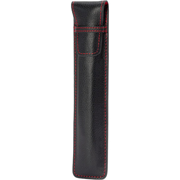 Pencil Sleeve Kompatibel med Apple Pencil (USB-C, 1:a och 2:a generationen) – Äkta läder Apple Pencil-fodral med mikrofiberfoder Black with Red Detail