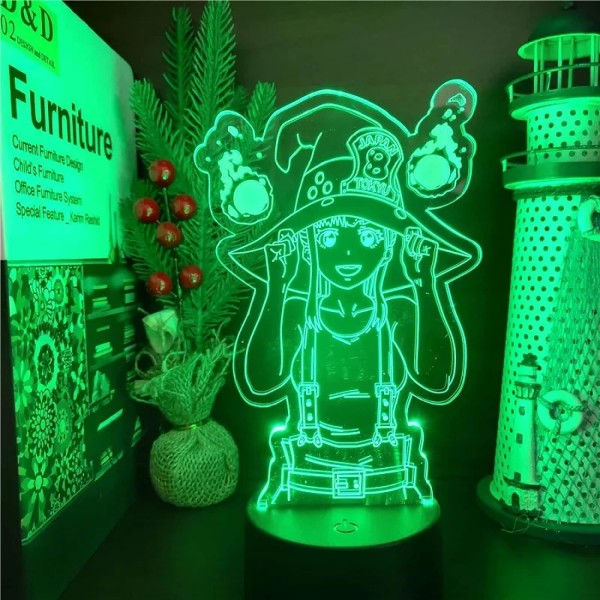 WJ Force Maki Oze Anime Figur 3D Illusjonslampe Barn Soverom Borddekorasjon Belysning Manga Bursdagsgave Anime Illusjonslampe PXJD Tjuvarnas kung