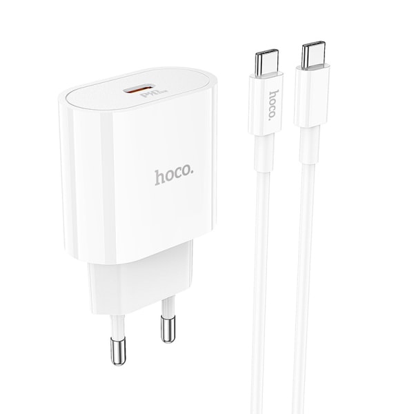 hoco. C94A enkelport PD20W lader europeisk standard egnet for Apple type-c mobiltelefon 20W hurtiglading sett