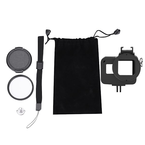Aluminiumlegering Skyddande Ramhus + 52mm UV-filter för GoPro Hero 5 6 (Svart)