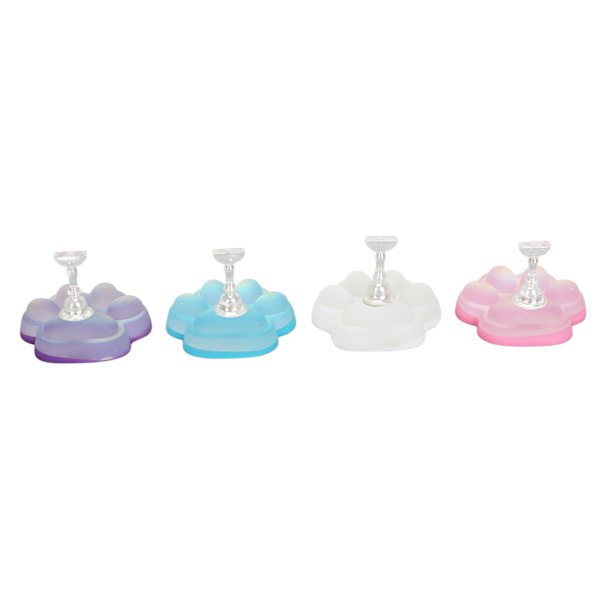 4 stk. Neglekunst Display Stativ Kattepote Formet Magnetisk Bund Neglespids Holder til Salonbrug