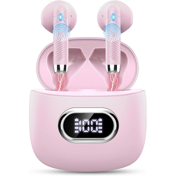 Langattomat nappikuulokkeet, Bluetooth-kuulokkeet 5.3 Stereo Bass 42H korvanappikuulokkeet 2024 Melunvaimennus Kuulokkeet 4 ENC Mic Puhelu Bluetooth E