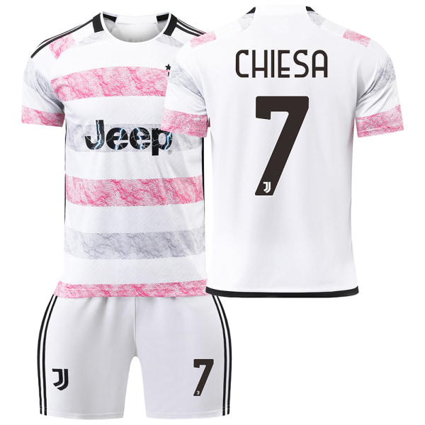 Juventus 23/24 udebanefodboldtrøje børnesæt No.7 CHIESA Children's size16