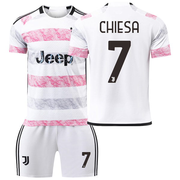 Juventus bortaställ för barn 2023/24 No.7 CHIESA S