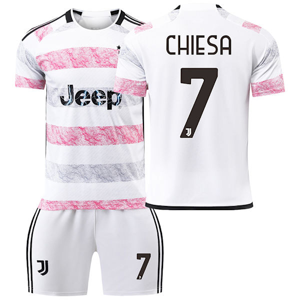 Juventusin vierasjalkapallopaita lapsille kaudelle 23/24 No.7 CHIESA Children's size28