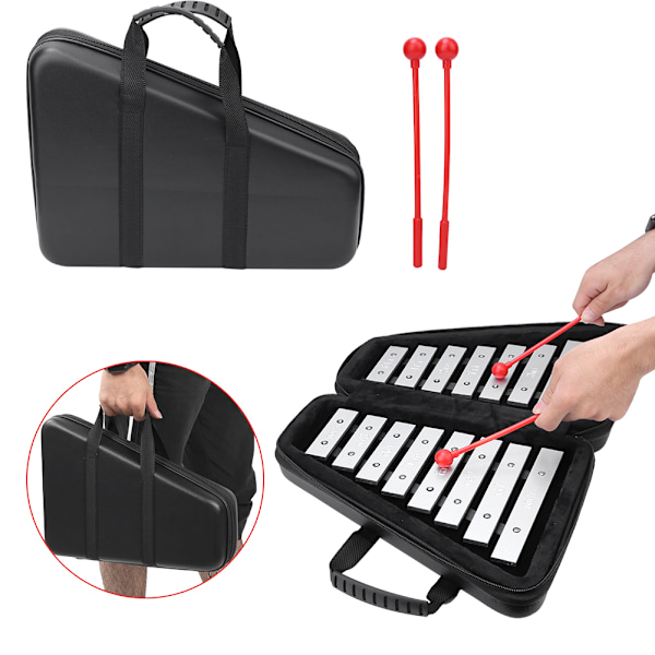 AF-30 Orff Glockenspiel Børne Aluminium Plade Percussion Instrument med Bæretaske