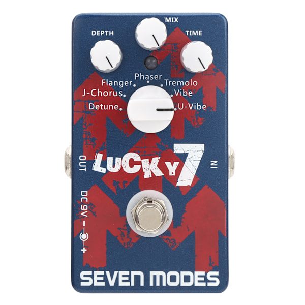 Effektpedal 7 lägen Multieffekter Modulation Delay Fas Effektor Gitarr Tillbehör DC 9V