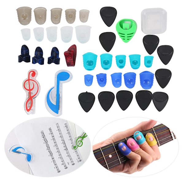 Gitarrfingerskydd Set Tumgrepp Musik Sida Klipp Instrument Tillbehör för Bas BanjoM02227