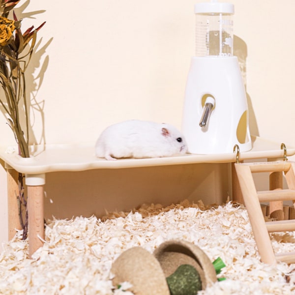 Hamster hængende vandflaske kæledyr automatisk dispenser med base til dværghamster mus rotte pindsvin (80ML)
